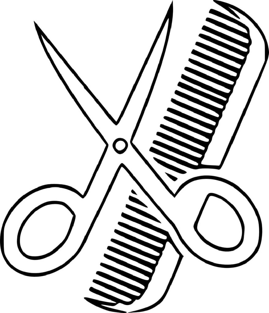 Scissors and comb on a picture as used by the best hairdressers in Warendorf.